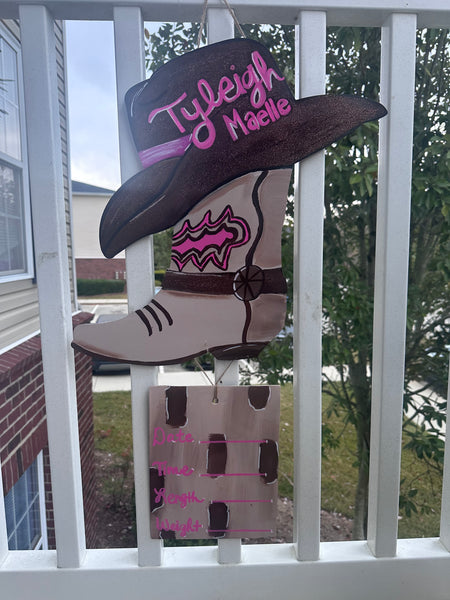 Custom Baby Announcement Door Sign